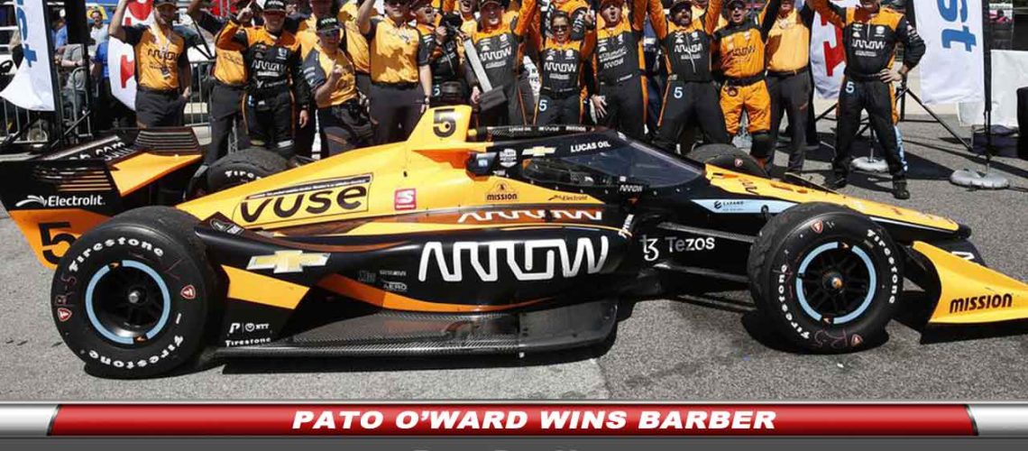 Pato O'Ward wins his first win on 2022 at Barber motorsports Park